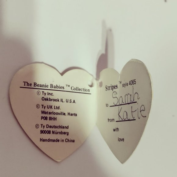 Ty Beanie Babies Dark Version Stripes The Tiger 1st Generation with TyTags. - Picture 2 of 9